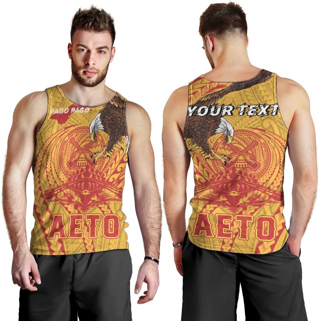 Personalized American Samoa Fautasi Race Men Tank Top Aeto Pago Pago with Eagle Samoan Tribal Patterns