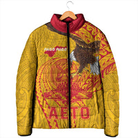 Personalized American Samoa Fautasi Race Padded Jacket Aeto Pago Pago with Eagle Samoan Tribal Patterns