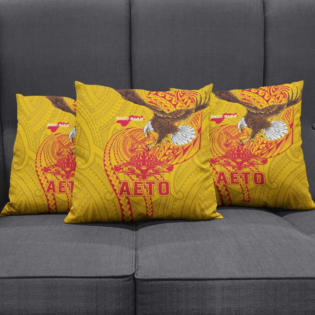 American Samoa Fautasi Race Pillow Cover Aeto Pago Pago with Eagle Samoan Tribal Patterns LT03 - Polynesian Pride