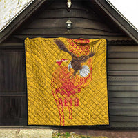 American Samoa Fautasi Race Quilt Aeto Pago Pago with Eagle Samoan Tribal Patterns