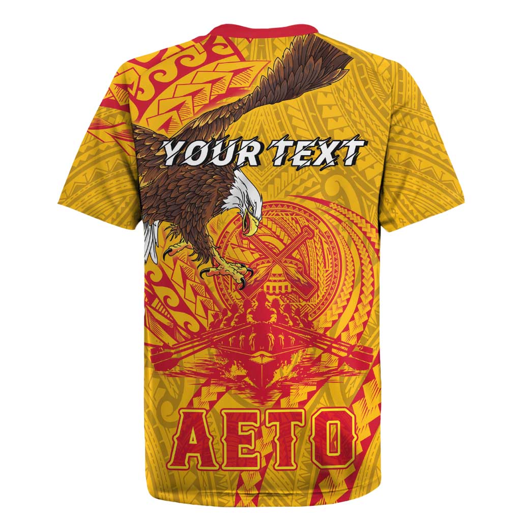 Personalized American Samoa Fautasi Race Rugby Jersey Aeto Pago Pago with Eagle Samoan Tribal Patterns