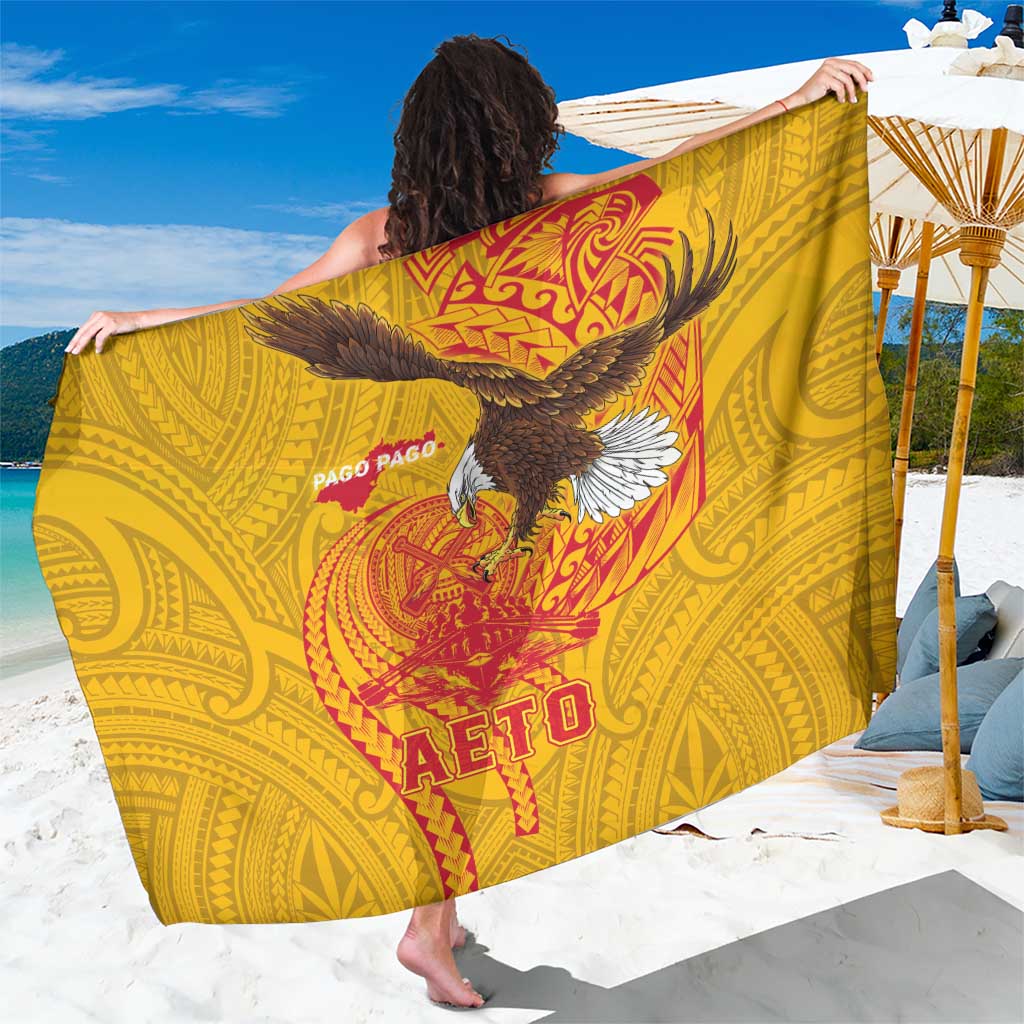 American Samoa Fautasi Race Sarong Aeto Pago Pago with Eagle Samoan Tribal Patterns LT03 One Size 44 x 66 inches Multicolor - Polynesian Pride