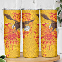 American Samoa Fautasi Race Skinny Tumbler Aeto Pago Pago with Eagle Samoan Tribal Patterns LT03 - Polynesian Pride