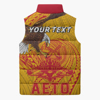 Personalized American Samoa Fautasi Race Sleeveless Puffer Jacket Aeto Pago Pago with Eagle Samoan Tribal Patterns