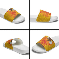 American Samoa Fautasi Race Slide Sandals Aeto Pago Pago with Eagle Samoan Tribal Patterns