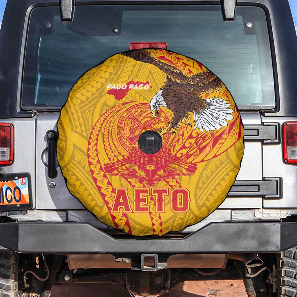 American Samoa Fautasi Race Spare Tire Cover Aeto Pago Pago with Eagle Samoan Tribal Patterns LT03 Multicolor - Polynesian Pride