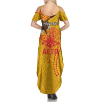 Personalized American Samoa Fautasi Race Summer Maxi Dress Aeto Pago Pago with Eagle Samoan Tribal Patterns LT03 - Polynesian Pride