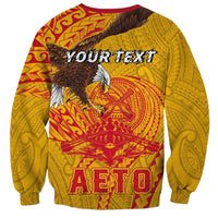 Personalized American Samoa Fautasi Race Sweatshirt Aeto Pago Pago with Eagle Samoan Tribal Patterns