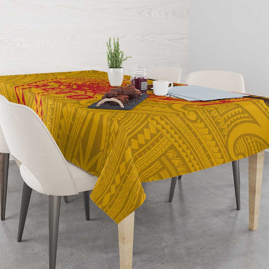 American Samoa Fautasi Race Tablecloth Aeto Pago Pago with Eagle Samoan Tribal Patterns