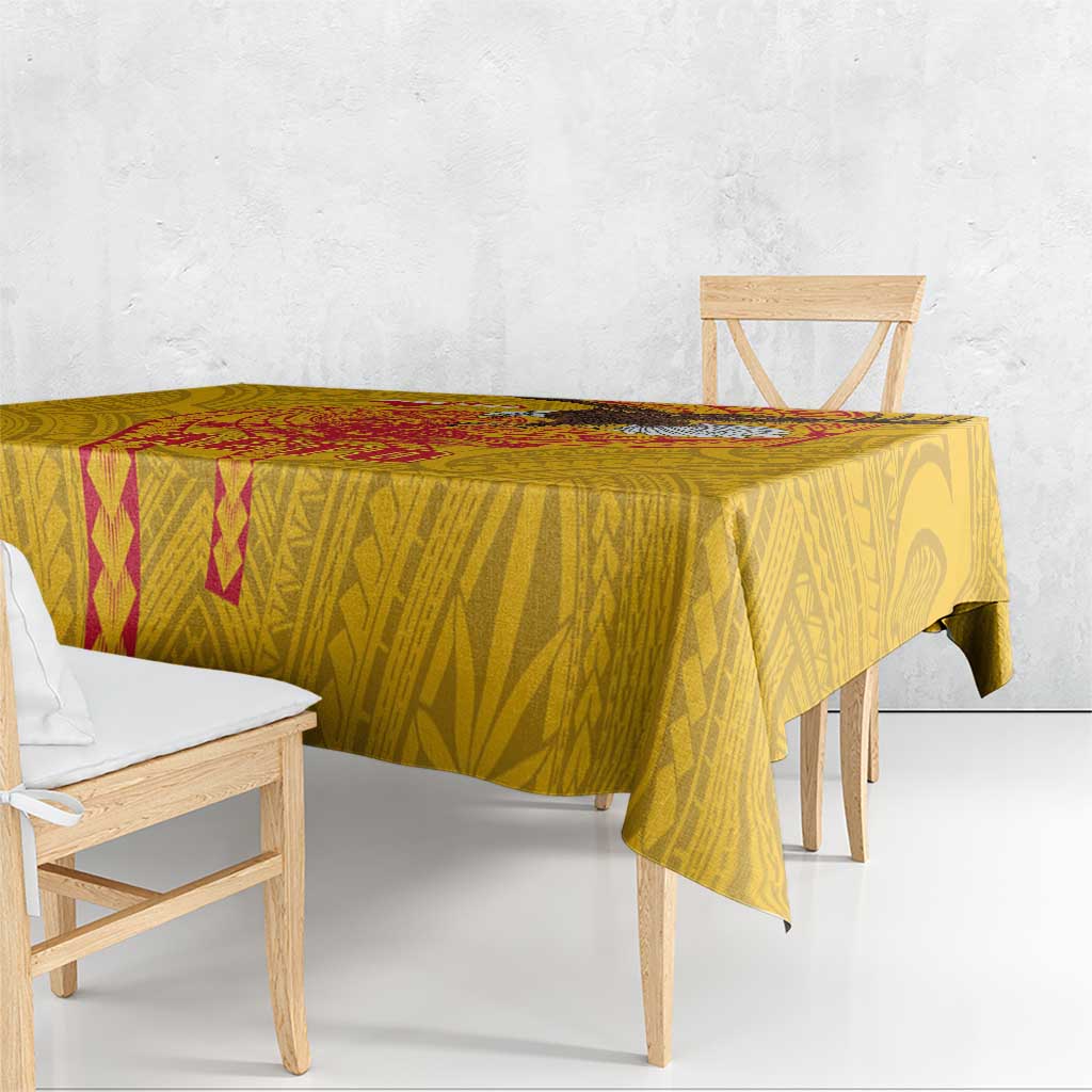 American Samoa Fautasi Race Tablecloth Aeto Pago Pago with Eagle Samoan Tribal Patterns