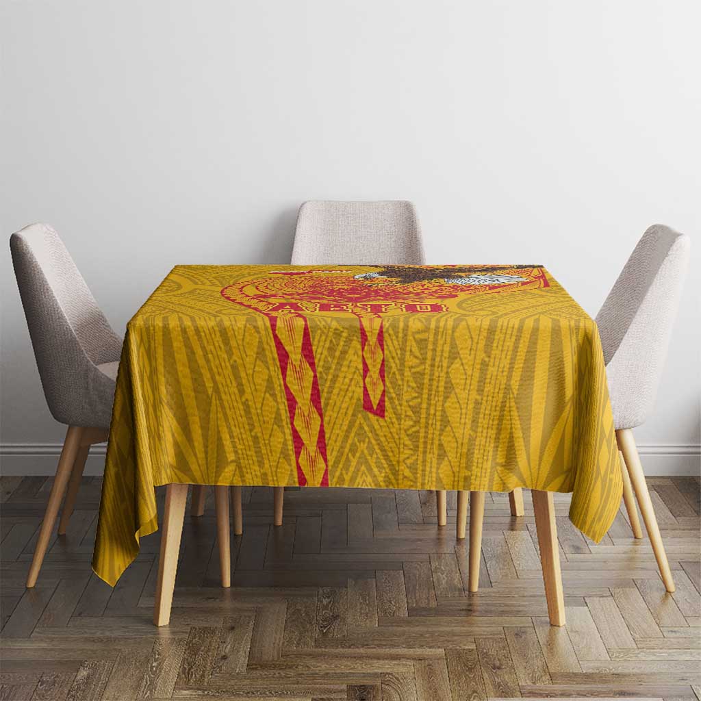 American Samoa Fautasi Race Tablecloth Aeto Pago Pago with Eagle Samoan Tribal Patterns