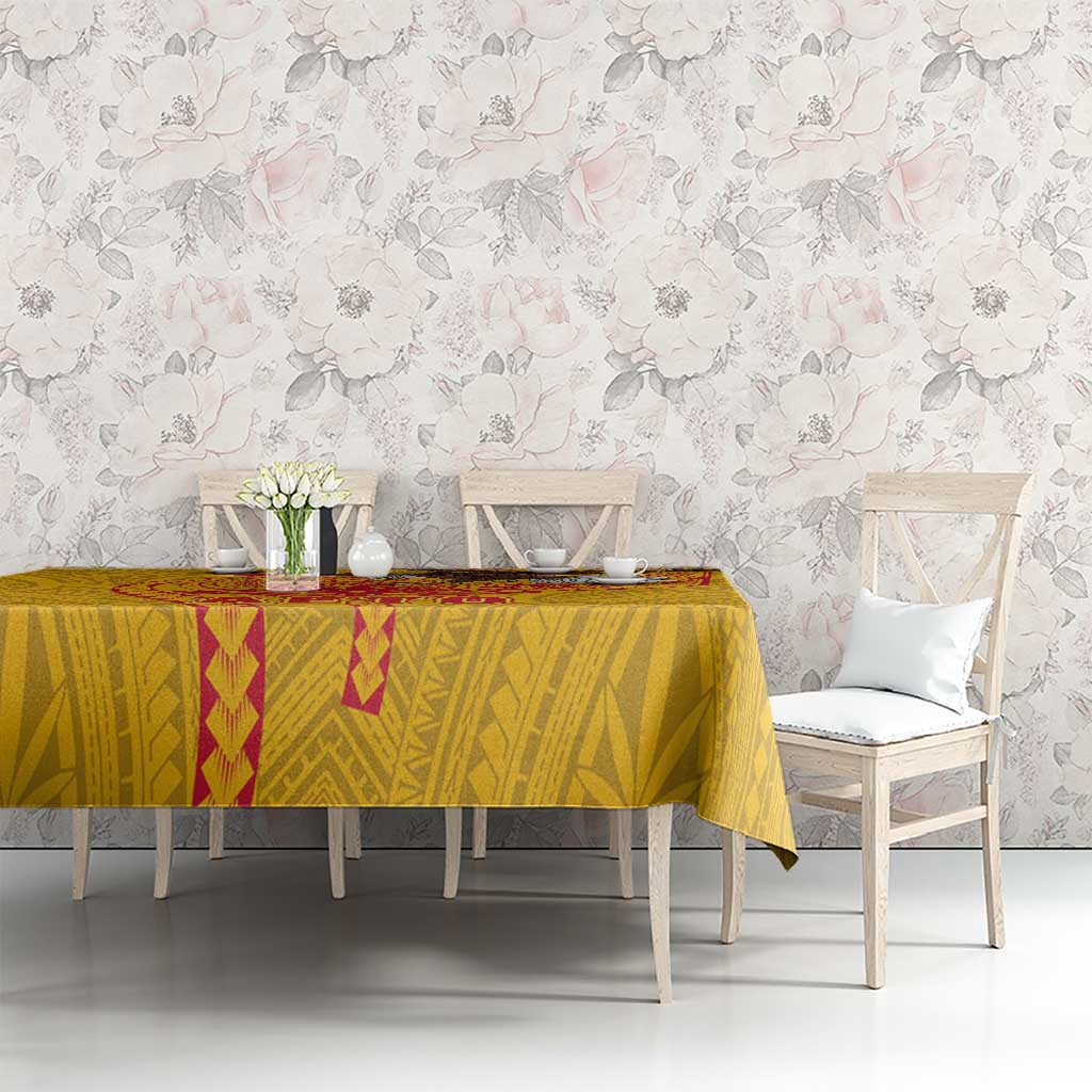 American Samoa Fautasi Race Tablecloth Aeto Pago Pago with Eagle Samoan Tribal Patterns