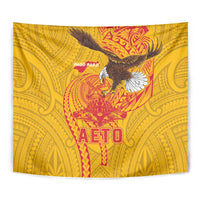 American Samoa Fautasi Race Tapestry Aeto Pago Pago with Eagle Samoan Tribal Patterns