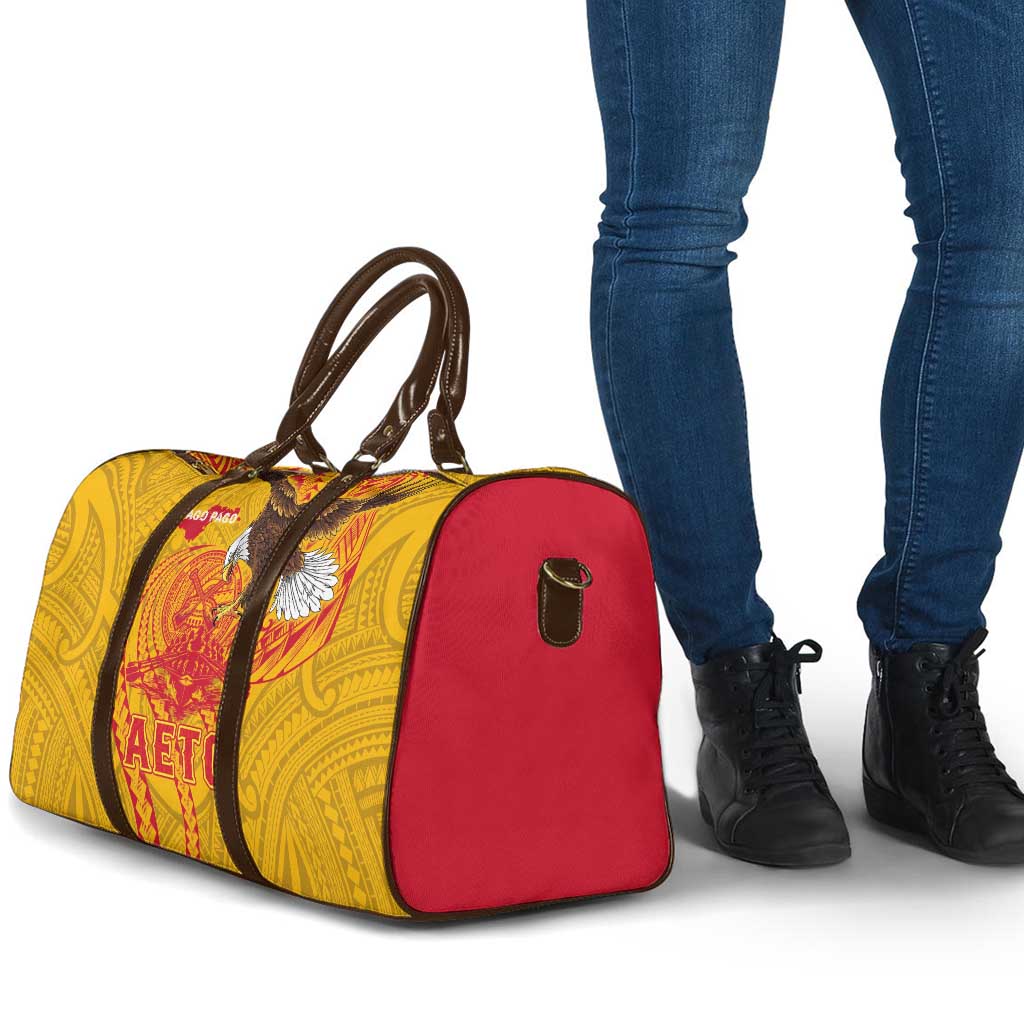 American Samoa Fautasi Race Travel Bag Aeto Pago Pago with Eagle Samoan Tribal Patterns