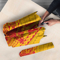 American Samoa Fautasi Race Umbrella Aeto Pago Pago with Eagle Samoan Tribal Patterns