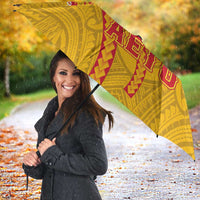 American Samoa Fautasi Race Umbrella Aeto Pago Pago with Eagle Samoan Tribal Patterns