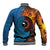 Fiji and Australia Together Baseball Jacket Tapa Tribal Tattoo mix Aboriginal Pattern