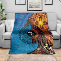 Fiji and Australia Together Blanket Tapa Tribal Tattoo mix Aboriginal Pattern