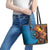 Fiji and Australia Together Leather Tote Bag Tapa Tribal Tattoo mix Aboriginal Pattern