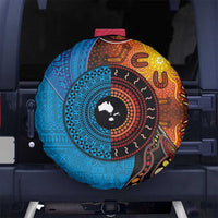 Fiji and Australia Together Spare Tire Cover Tapa Tribal Tattoo mix Aboriginal Pattern LT03 - Polynesian Pride