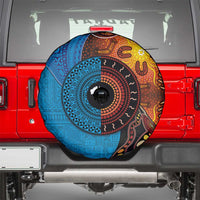 Fiji and Australia Together Spare Tire Cover Tapa Tribal Tattoo mix Aboriginal Pattern LT03 - Polynesian Pride