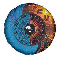 Fiji and Australia Together Spare Tire Cover Tapa Tribal Tattoo mix Aboriginal Pattern LT03 - Polynesian Pride