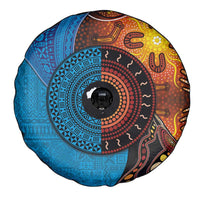 Fiji and Australia Together Spare Tire Cover Tapa Tribal Tattoo mix Aboriginal Pattern LT03 - Polynesian Pride