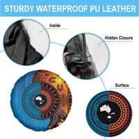 Fiji and Australia Together Spare Tire Cover Tapa Tribal Tattoo mix Aboriginal Pattern LT03 - Polynesian Pride
