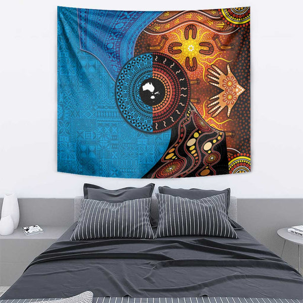 (Custom Personalised) Australia Aboriginal And Fiji Tapa Women Off Shoulder Together LT8