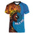 Fiji and Australia Together Women V-Neck T-Shirt Tapa Tribal Tattoo mix Aboriginal Pattern