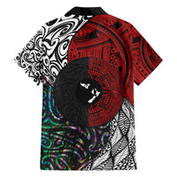 Tonga and New Zealand Together Family Matching Long Sleeve Bodycon Dress and Hawaiian Shirt Tongan Kupesi Ngatu Tattoo and Maori Paua Shell Pattern LT03 - Polynesian Pride