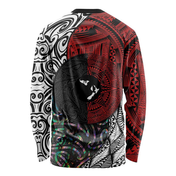 Tonga Emancipation Day Hawaii Long Sleeve Button Shirt Kupesi Pattern No.1 Black LT9 main image 0