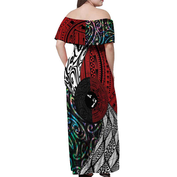 Custom Tonga Rugby Off Shoulder Maxi Dress Proud Tongan Ngatu Kupesi World Cup 2023 No2 LT9