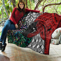 Tonga and New Zealand Together Quilt Tongan Kupesi Ngatu Tattoo and Maori Paua Shell Pattern