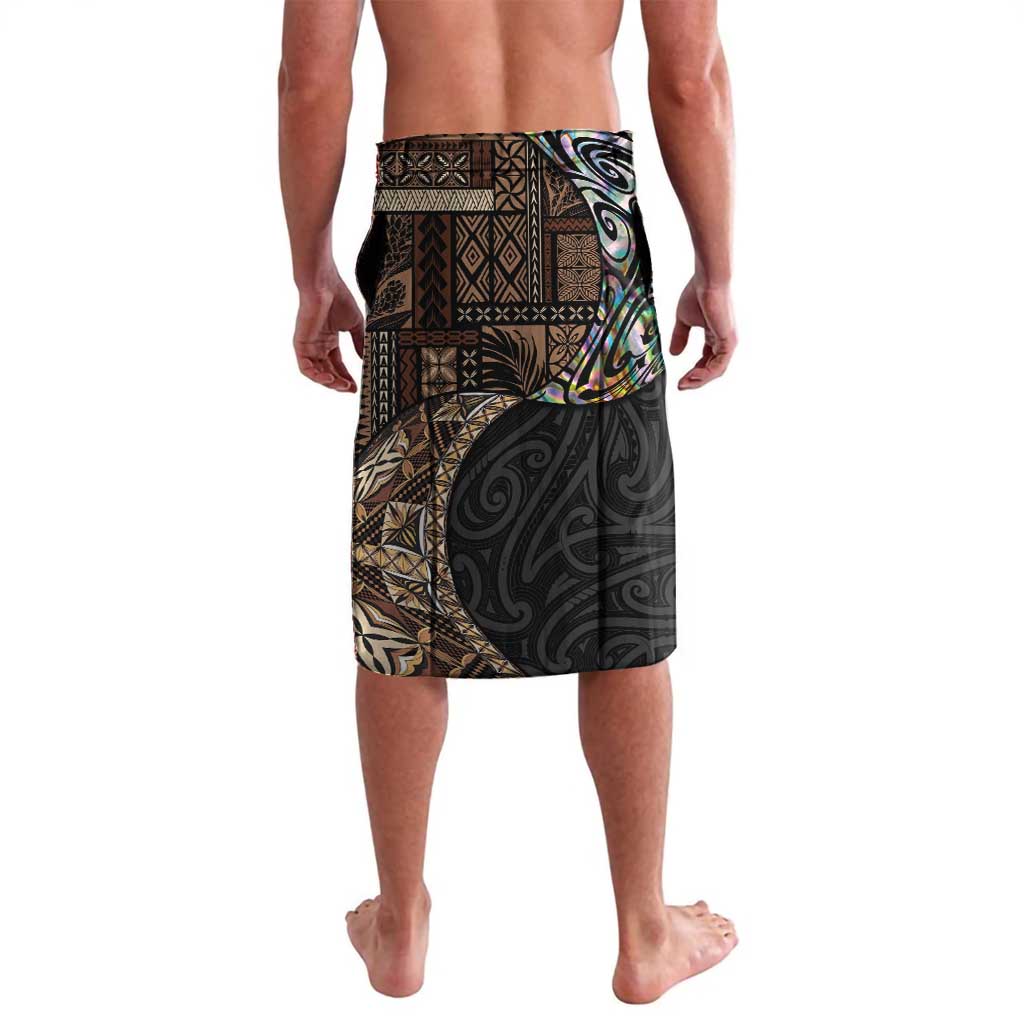 Samoa and New Zealand Together Lavalava Siapo Motif and Maori Paua Shell Pattern