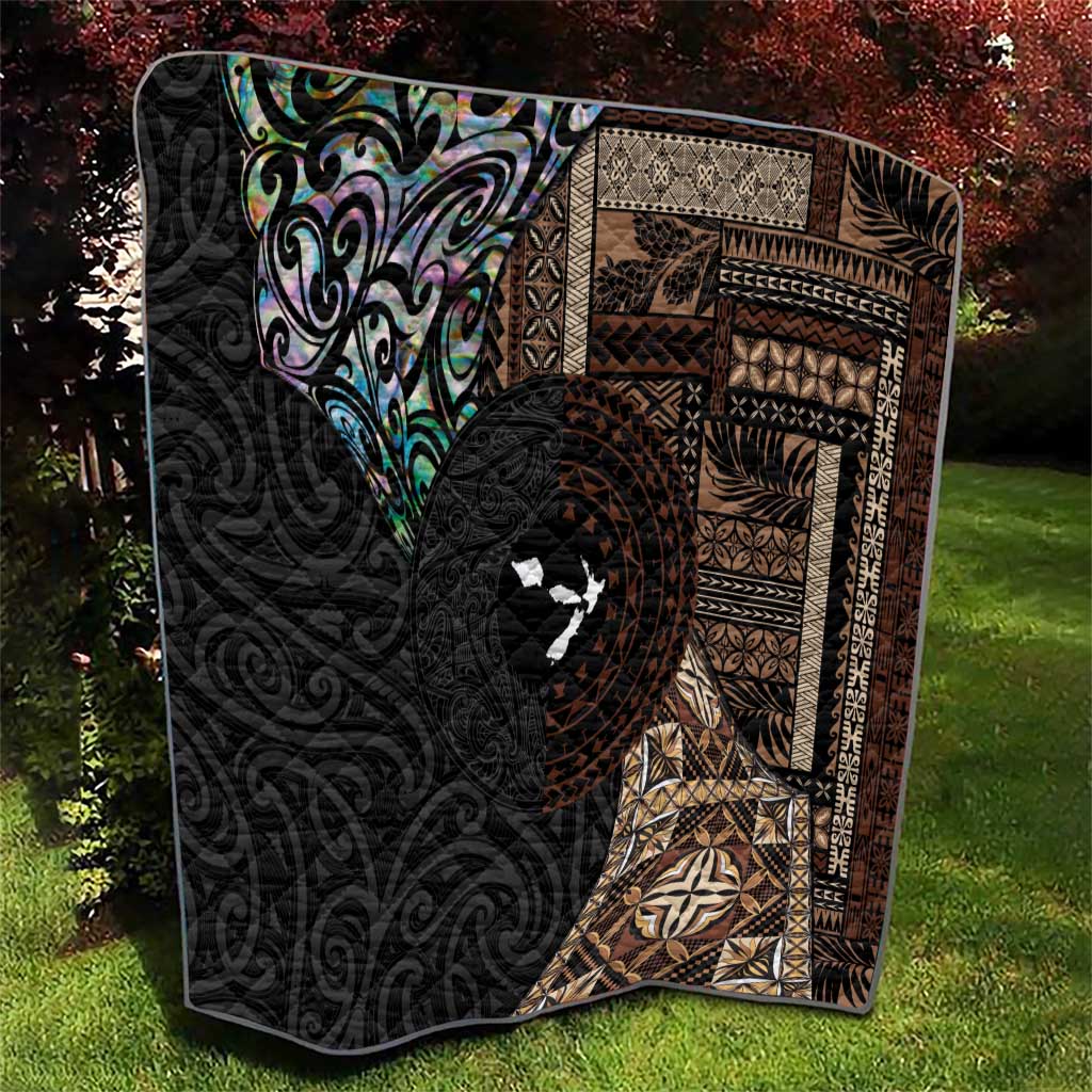 Samoa and New Zealand Together Quilt Siapo Motif and Maori Paua Shell Pattern
