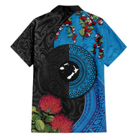 Fiji and New Zealand Together Family Matching Short Sleeve Bodycon Dress and Hawaiian Shirt Tapa Maori Tattoo mix Tagimoucia and Pohutukawa LT03 - Polynesian Pride
