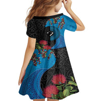 Fiji and New Zealand Together Family Matching Summer Maxi Dress and Hawaiian Shirt Tapa Maori Tattoo mix Tagimoucia and Pohutukawa LT03 - Polynesian Pride