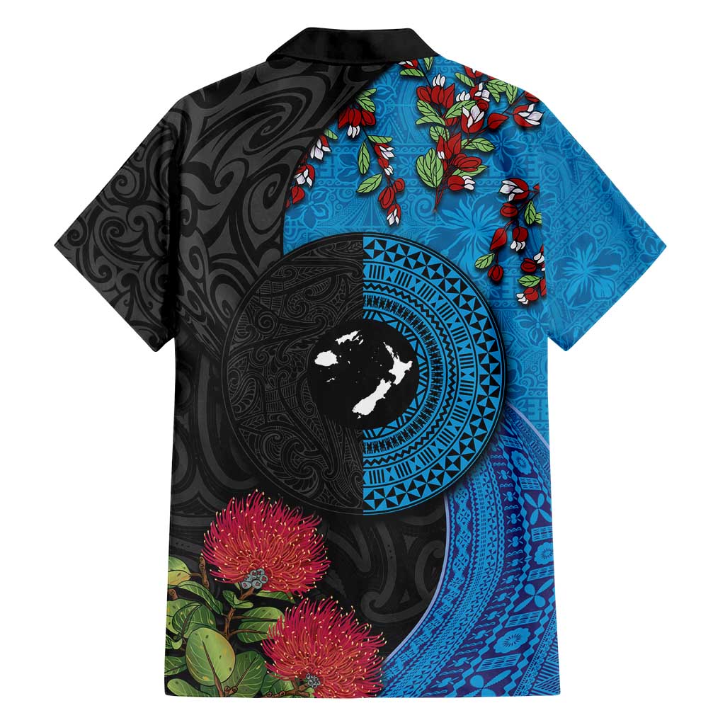 Fiji and New Zealand Together Family Matching Summer Maxi Dress and Hawaiian Shirt Tapa Maori Tattoo mix Tagimoucia and Pohutukawa LT03 - Polynesian Pride