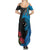 Fiji and New Zealand Together Family Matching Summer Maxi Dress and Hawaiian Shirt Tapa Maori Tattoo mix Tagimoucia and Pohutukawa