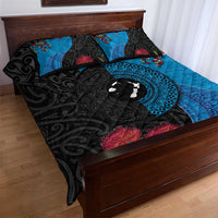 Fiji and New Zealand Together Quilt Bed Set Tapa Maori Tattoo mix Tagimoucia and Pohutukawa