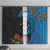 Fiji and New Zealand Together Window Curtain Tapa Maori Tattoo mix Tagimoucia and Pohutukawa