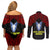 Vitis Central Dabaris Rugby Couples Matching Off Shoulder Short Dress and Long Sleeve Button Shirts Papua New Guinea Polynesian Tattoo LT03 - Polynesian Pride