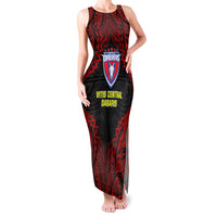 Vitis Central Dabaris Rugby Family Matching Tank Maxi Dress and Hawaiian Shirt Papua New Guinea Polynesian Tattoo LT03 Mom's Dress Red - Polynesian Pride