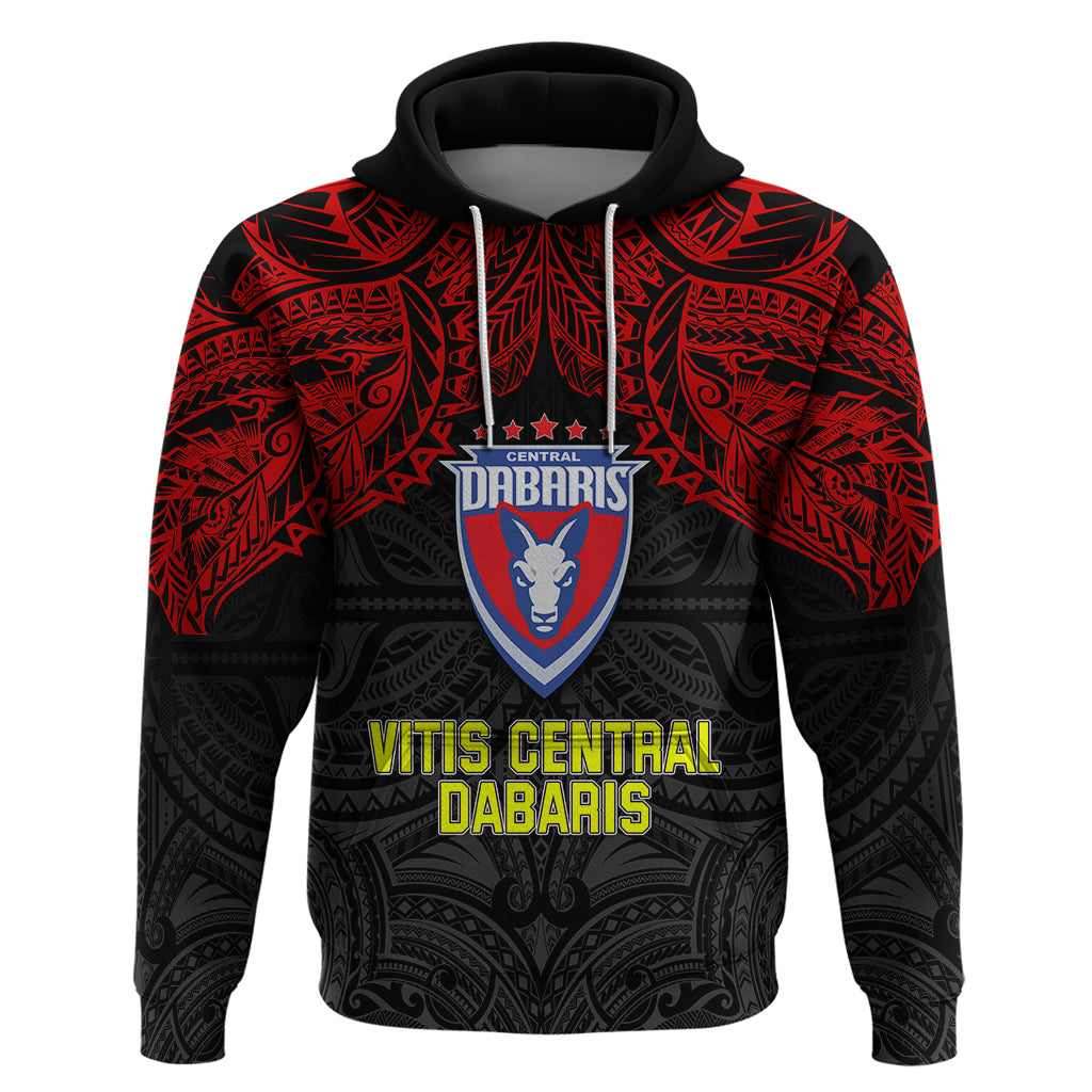Vitis Central Dabaris Rugby Hoodie Papua New Guinea Polynesian Tattoo LT03 Red - Polynesian Pride