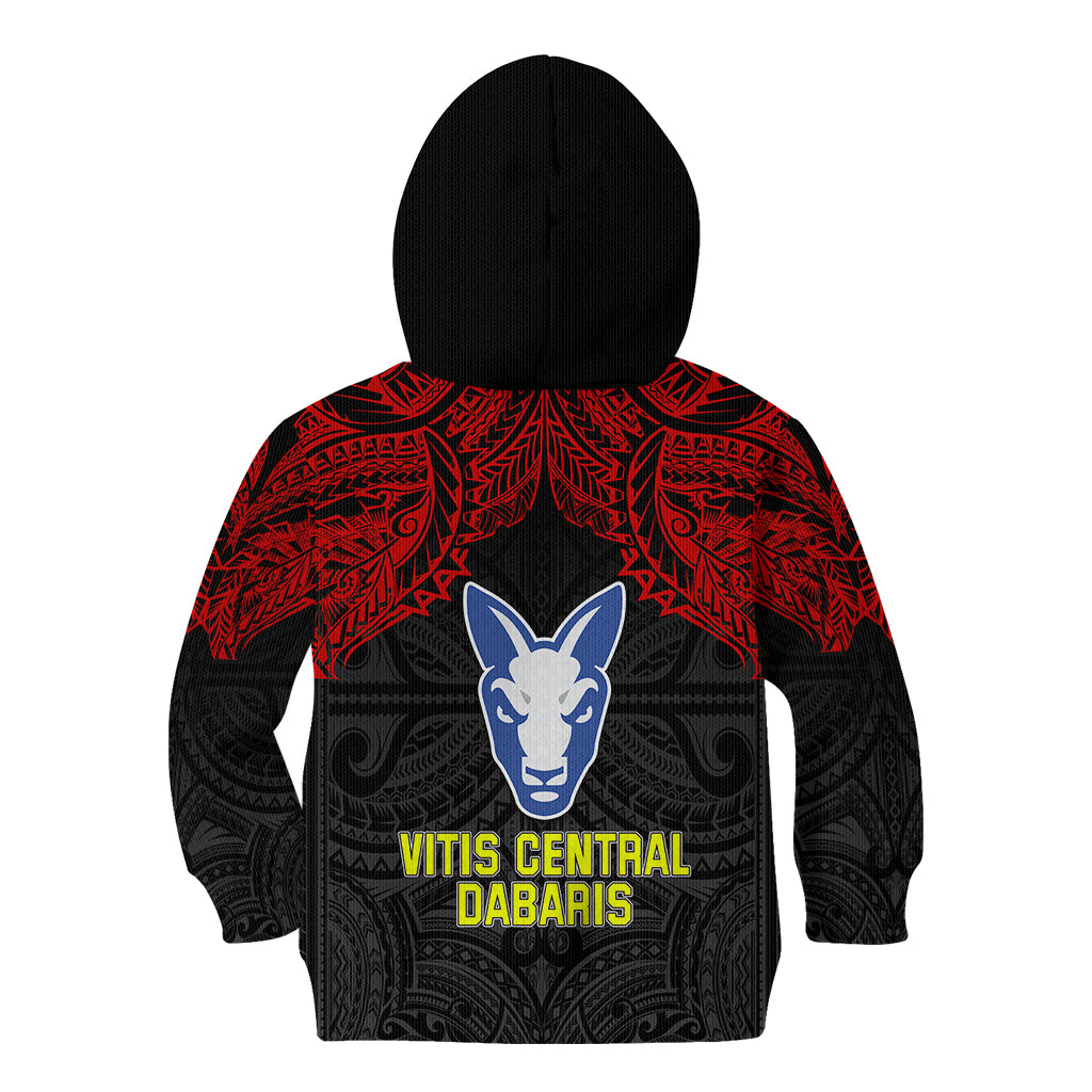 Vitis Central Dabaris Rugby Kid Hoodie Papua New Guinea Polynesian Tattoo LT03 - Polynesian Pride