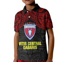 Vitis Central Dabaris Rugby Kid Polo Shirt Papua New Guinea Polynesian Tattoo LT03 Kid Red - Polynesian Pride