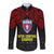 Vitis Central Dabaris Rugby Long Sleeve Button Shirt Papua New Guinea Polynesian Tattoo LT03 Unisex Red - Polynesian Pride