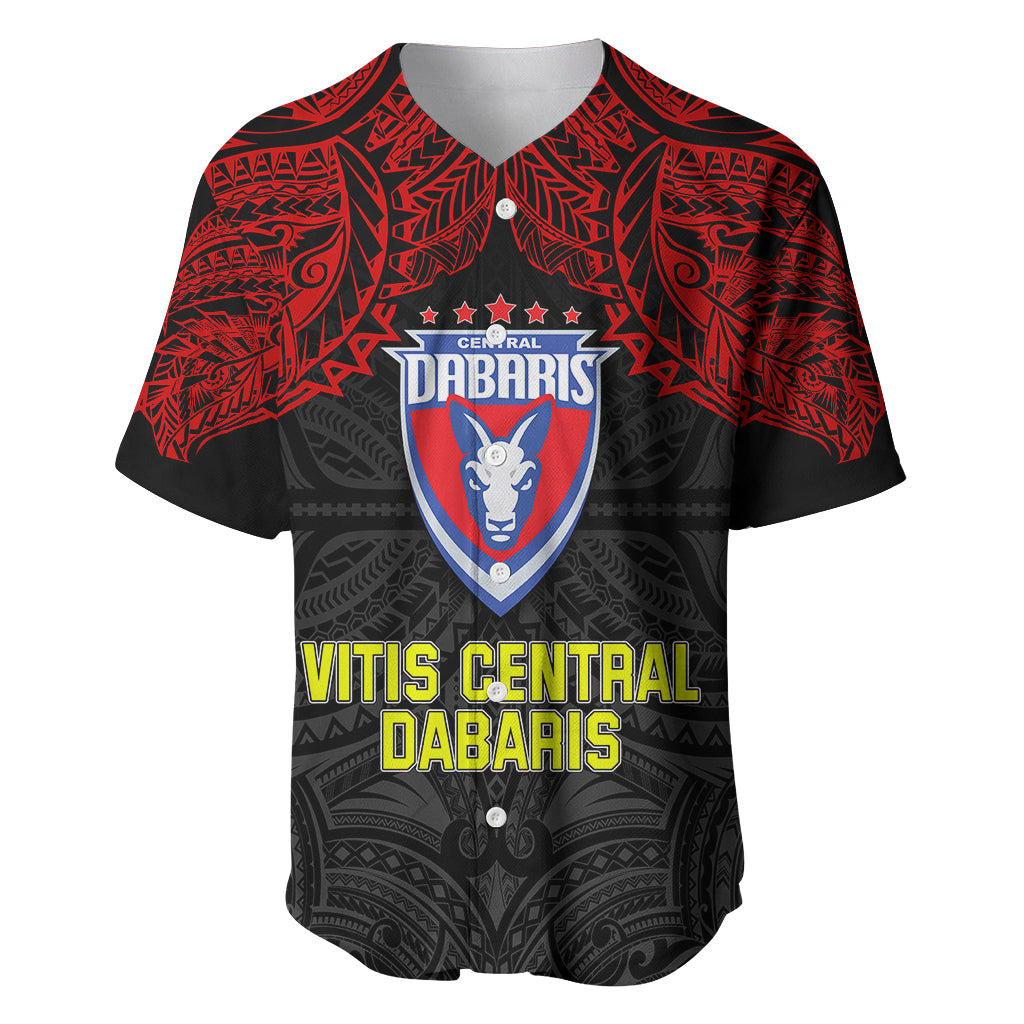 Custom Vitis Central Dabaris Rugby Baseball Jersey Papua New Guinea Polynesian Tattoo LT03 Red - Polynesian Pride