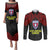 Custom Vitis Central Dabaris Rugby Couples Matching Puletasi Dress and Long Sleeve Button Shirts Papua New Guinea Polynesian Tattoo LT03 Red - Polynesian Pride